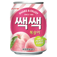 乐天 韩国桃子汁饮料蜜桃水果饮品果肉特价礼盒装韩式 乐天桃汁饮料238ml