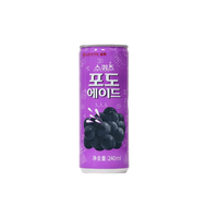 乐天韩国葡萄味饮料果汁lotte水果饮品易拉罐葡萄汁小瓶 乐天葡萄味饮料240ml