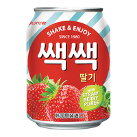 乐天 韩国草莓水果汁饮料芒果汁罐装易拉罐0脂肪果汁 乐天草莓水果饮料238ml