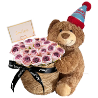 FirstLove 小熊玩偶永生香皂花束同城配送非鲜花新年