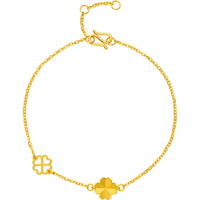 周六福 ZHOU LIU FU 四叶草足金999黄金手链女 计价A0711666 约2.15g 16+3cm 新年