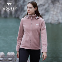 WOLSEY斯可斐抓绒衣外套加厚防风保暖连帽可拆开衫夹克户外春秋女 银灰色 M 165