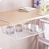 厨房橱柜隔板下挂篮衣柜收纳架储物架宿舍办公桌挂架整理架置物架