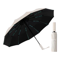 小米之家同款全自动雨伞大号加固加厚双人晴雨两用伞折叠抗风遮阳伞 60骨《米白》
