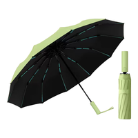 小米之家同款全自动雨伞大号加固加厚双人晴雨两用伞折叠抗风遮阳伞 60骨《果绿》