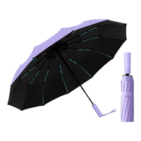 小米之家同款全自动雨伞大号加固加厚双人晴雨两用伞折叠抗风遮阳伞 60骨《紫色》 60骨《紫色》直径≤1.08米