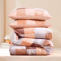 馨而乐 富安娜出品牛奶绒四件套冬天加绒四件套家用冬款