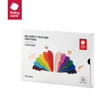 宝宝羽毛蜡笔可水洗不脏手粘手无毒儿童涂鸦画笔