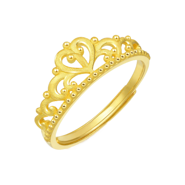 今日必买：周生生 黄金Love Decode爱情密语皇冠戒指开口戒 女款 90227R 计价 3克