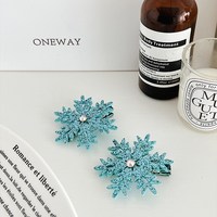 爱莎公主的头饰蓝色雪花发夹女童刘海碎发夹儿童冰雪奇缘发饰
