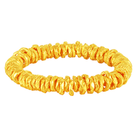 中国黄金盘缠手串女生2025新款足金碎碎金子情人节生日礼物送女朋友老婆 足金盘缠手串 约3.2g【品牌礼盒】