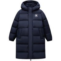 匡威 男女童长款羽绒服2025冬季儿童保暖外套 藏青蓝 90绒 清洁度1000