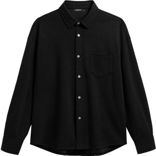 今日必买：gxgjeans 美式口袋设计基础通勤商务长袖衬衫 黑色