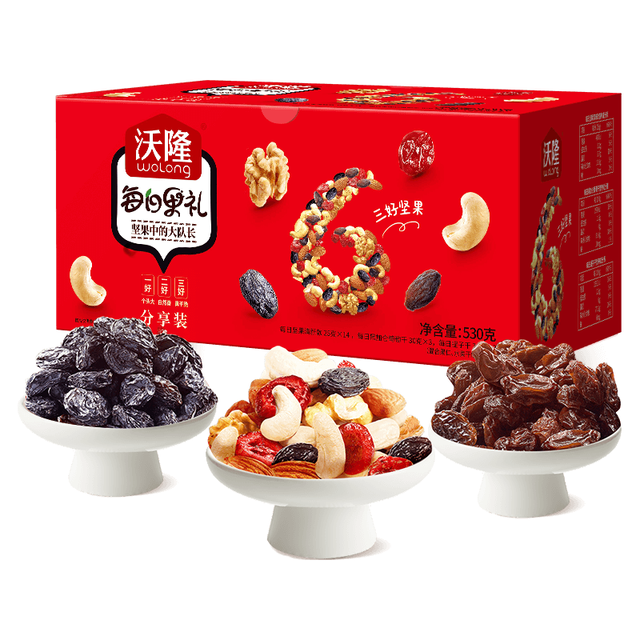 PLUS会员：沃隆 每日果礼混合坚果果干礼盒 530g（20袋）