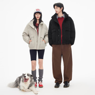  gxgjeans 双色肌理面料 男士羽绒服  浅卡其 XL (180)
