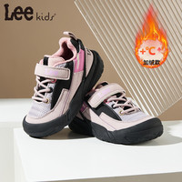 LEE KIDS童鞋冬季儿童棉鞋女童防滑加绒运动鞋子保暖跑步鞋男大童 粉色 36 【脚长214-219mm】