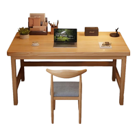 修乐全实木书桌家用卧室台式电脑桌子简易出租屋写字桌长方形办公桌子 【全松木+单桌】原木色60*40CM