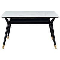 全友家居 现代简约风岩板餐桌实木脚家用吃饭桌客厅休闲办公方桌家具