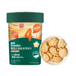 英氏 Engnice）婴幼儿海底世界饼干草莓白桃味 婴儿零食辅食营养饼干宝宝零食85g