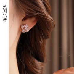 DAISY BEAUTY 四叶草锆石耳钉高级感轻奢甜美耳饰耳环吊坠