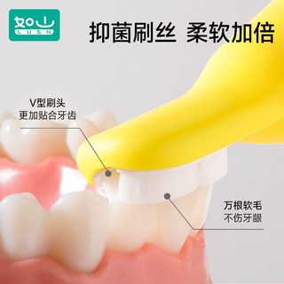LUSN/如山 指套牙刷 婴儿硅胶手指牙刷 0-1岁乳牙清洁舌苔 2支装