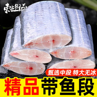 移动端、京东百亿补贴：东上御品 带鱼新鲜冷冻特大 刀鱼中段 带鱼段 生鲜 海鲜水产 鱼类  带鱼中段净重3斤
