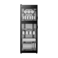 美的 立式商用消毒柜385L大容量烘干双门食堂饭店星级玻璃碗筷消毒碗柜380R02