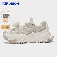 FILA FUSION斐乐潮牌硬糖鞋女鞋秋冬款厚底增高黑色通勤鞋运动鞋