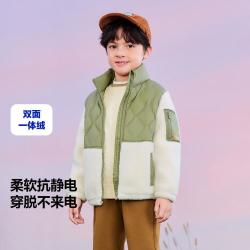 迷你巴拉 抗静电摇粒绒羽绒外套
