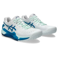 亚瑟士(asics)网球鞋女D8G9R9RX耐磨运动鞋缓震专业训练FF3运动球鞋 1042A208-102 女款R9 白蓝 40 (252.5MM)