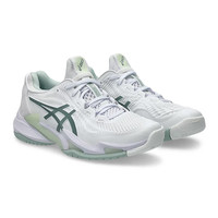 亚瑟士(asics)网球鞋女D8G9R9RX耐磨运动鞋缓震专业训练FF3运动球鞋 1042A220-106 女款FF3 白绿 39.5 (250MM)