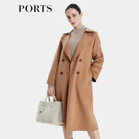 PORTS女装秋冬轻盈驼色翻领大衣 驼色