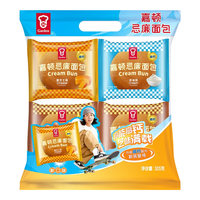 嘉顿 忌廉包 305g 夹心营养早餐新鲜面包零食蛋糕食品 厚芝士*1 奶油味*1 花生味*2