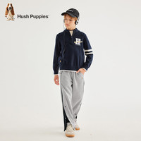 Hush Puppies童装儿童男大童春秋百搭线衣柔软舒适毛衣 藏蓝 120