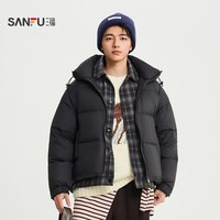 三福 2025冬季男士假两件连帽羽绒服