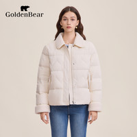 【90鸭绒】GOLDEN BEAR/金熊 冬季女士含桑蚕丝翻领羽绒服
