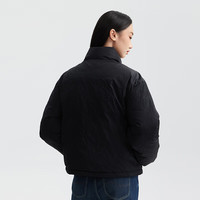 李 Lee25秋冬新品舒适版立领裂纹图案小Logo徽标黑色女羽绒服休闲潮 黑色