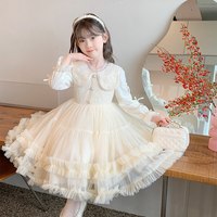 儿童公主裙加绒女孩洋气冬装2025秋冬裙子女童连衣裙冬季