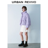 UR2025冬季女装休闲立领按扣口袋羽绒服UYY150044+ 淡紫 (偏宽松) S