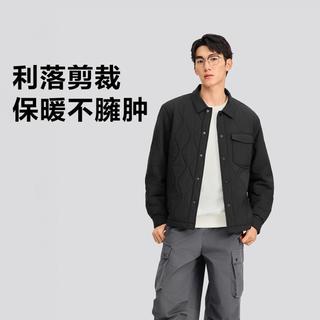 斯凯奇 【轻薄棉服】25年冬翻领男士棉服男薄棉外套男保暖外套