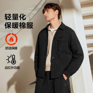 斯凯奇 【轻薄棉服】25年冬翻领男士棉服男薄棉外套男保暖外套
