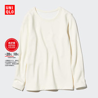 优衣库 女装HEATTECH ULTRA WARM圆领T恤/长袖保暖衣内衣469756 01 乳白色 2XL