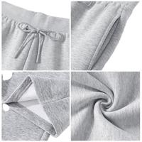 回力 加绒微喇裤子女装秋冬季2026保暖直筒休闲裤修身显瘦运动裤装 深灰