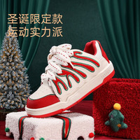 泰兰尼斯 儿童低帮板鞋运动鞋防滑软底休闲鞋  红/白