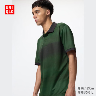 优衣库 男装女装DRY-EX速干POLO衫短袖NKT恤475374 58 深绿色 S /165/84A
