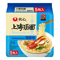 NONGSHIM 农心 上海汤面海鲜味拉面方便面辛拉面 速食零食品 5连包117.8g*5包