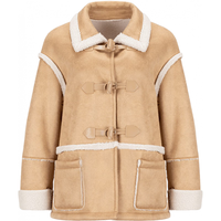 LAGOGO翻领仿羊卷绒慵懒外套女拉谷谷冬高级感加厚通勤上衣 米粽(TU) XS 150/34