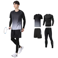 羽毛球服男秋冬季套装长袖网球速干衣冬天乒乓球篮球训练装备