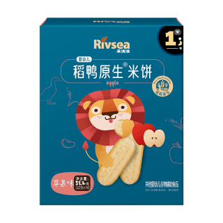 禾泱泱 婴幼儿稻鸭原生米饼苹果味51.2g(32片)强化钙宝宝零食6月+