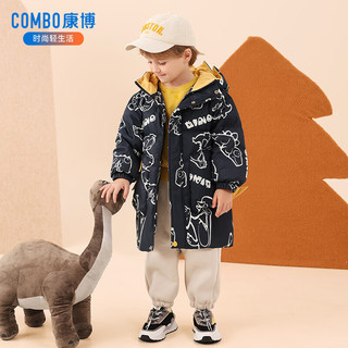  sosomei/秀秀美 加厚连帽中长款 儿童羽绒服  米灰色 90